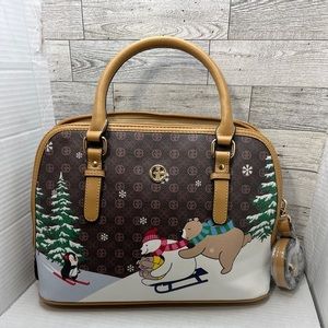 Gianni Bernini polar bear ski satchel in VGUC